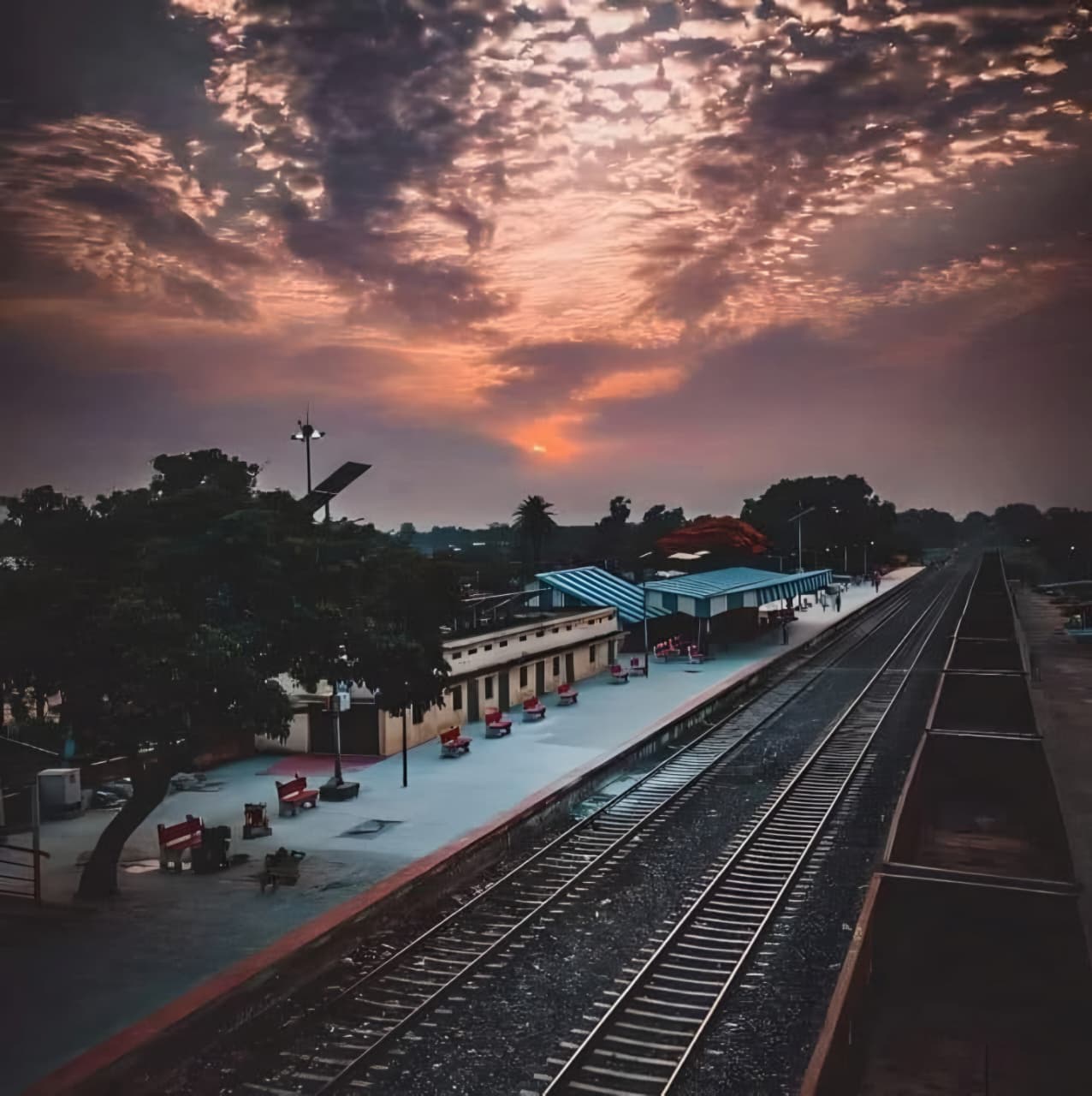 Railway Station Sunset
